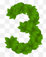 Leaves Png - Green Leaves Numbers With Png Clipart 3