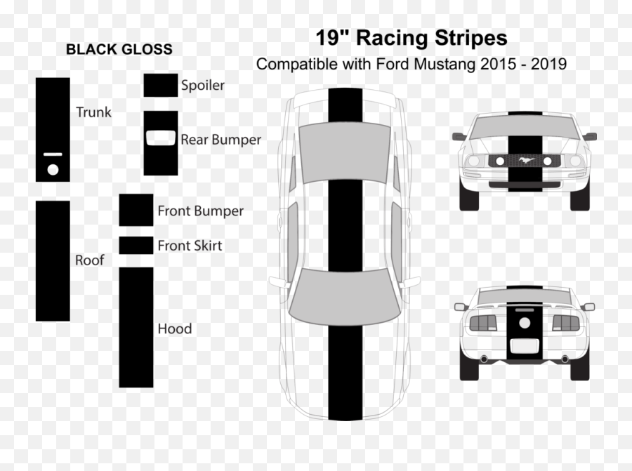 19 Wide Racing Stripe Kit Total Width - Compatible Sport Utility Vehicle Png,Racing Stripes Png