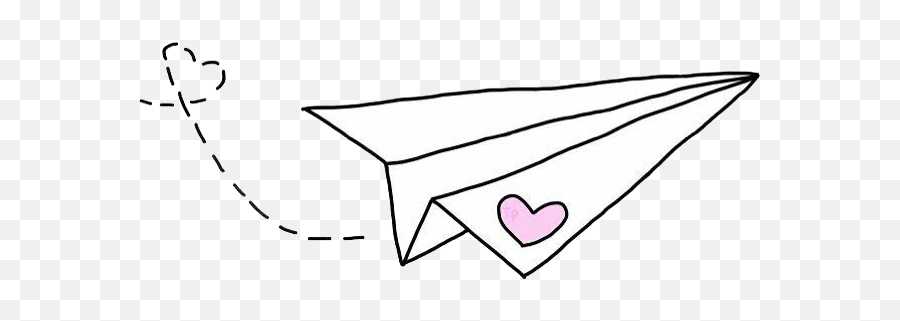 Download Heart We It Paper Airplane White Clipart Png Free - Black Airplane With Heart,Paper Plane Png