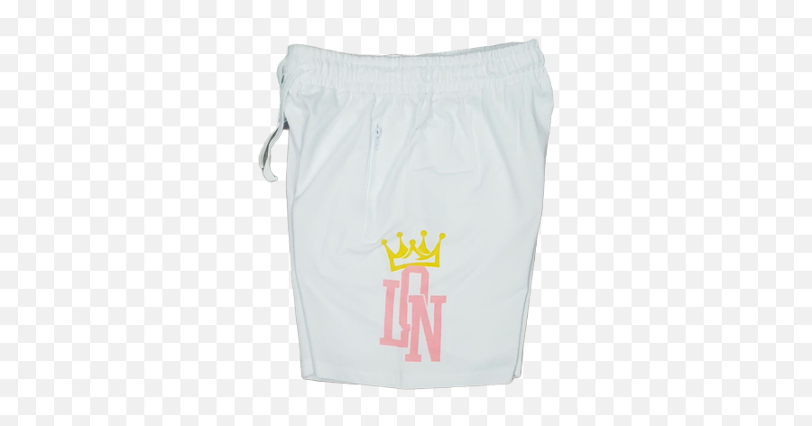 Lon White And Pink Wyellow Crown Shorts - Solid Png,Yellow Crown Logo