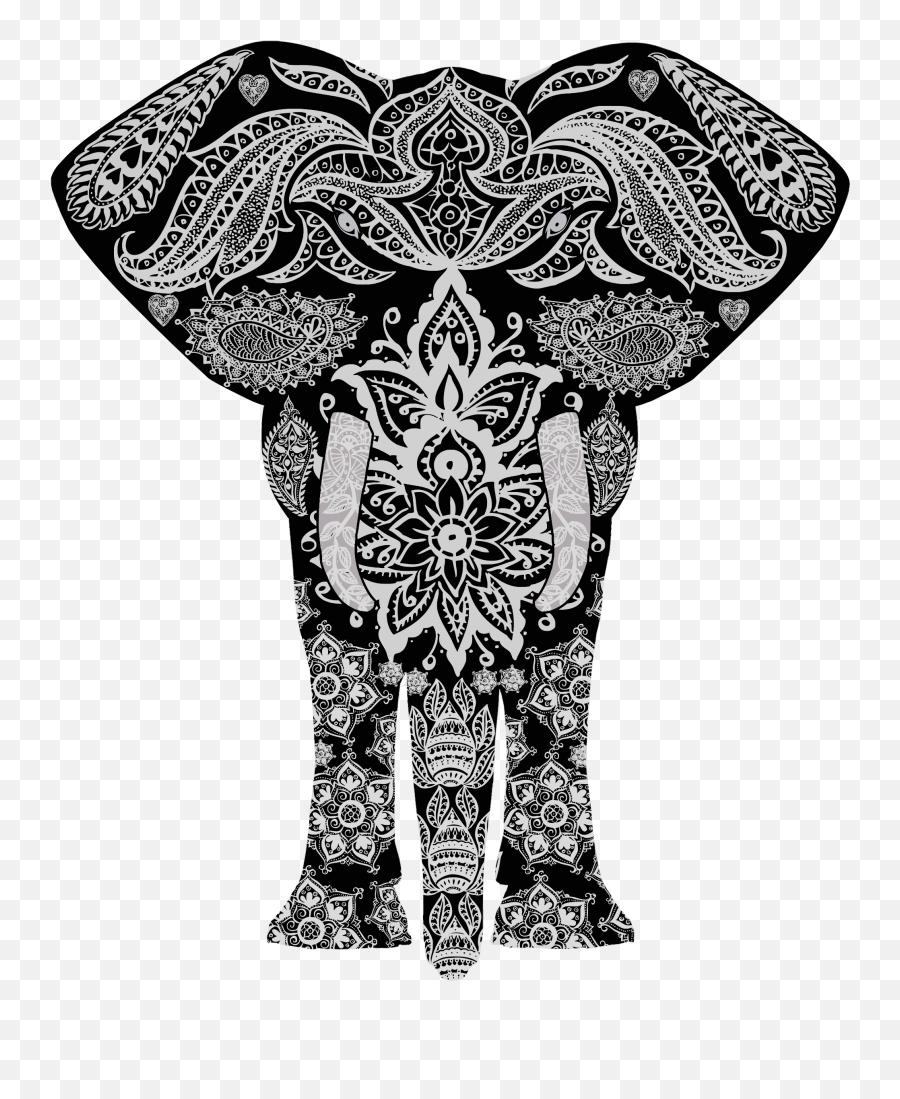 Elephant Clipart Floral - Elephant Pattern Png,Transparent Floral Pattern