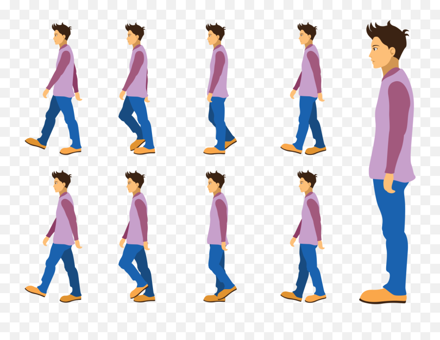 Man Side Profile Vector Art Icons And - Walk Cycle Vector Png,Cycle Icon Vector