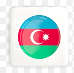 Square Icon With Round Flag Illustration Of Azerbaijan - Vertical png