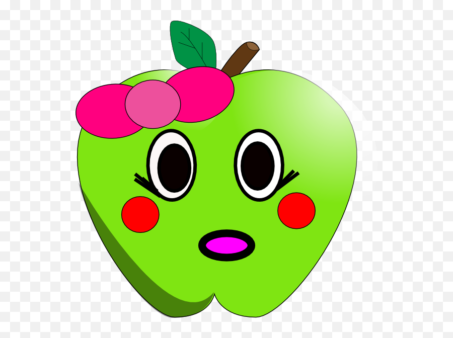 How To Set Use Shy Little Apple Icon Png Full Size - Cute Green Apple Clip Art,Apple Icon Size