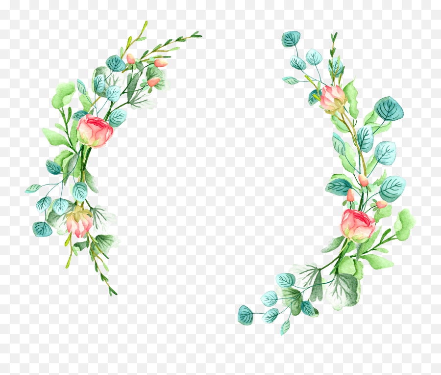 Watercolor Circle Png - Circle With Flower Design,Flower Circle Png