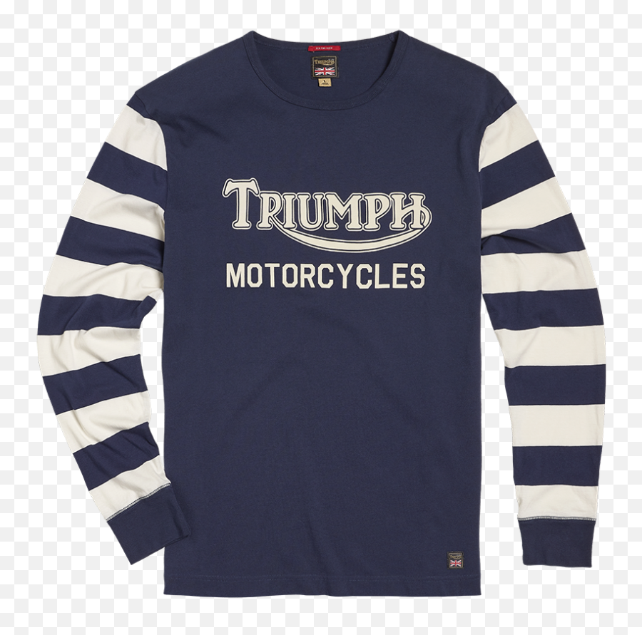 Ignition Coil Block Stripe Long Sleeve Crew T - Shirt Indigo Triumph Ignition Coil Shirt Png,Icon Motorcycle Shirts