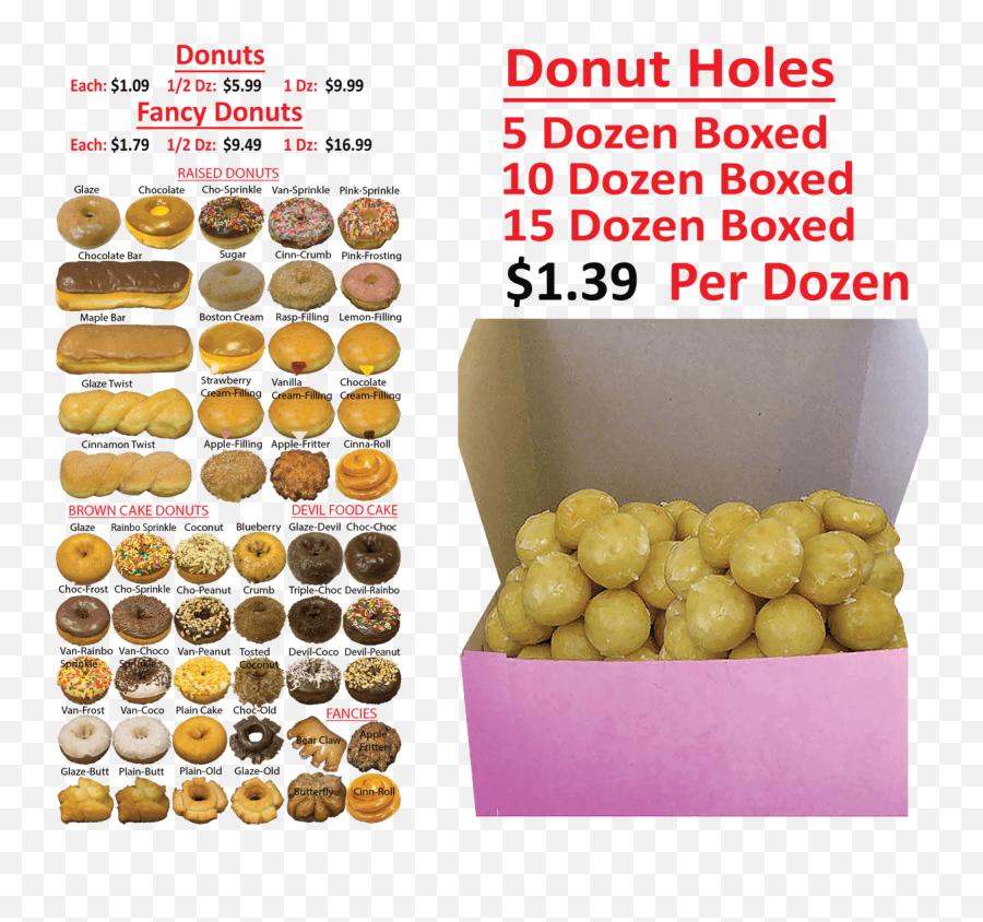Menu Bosa Donuts Az - Bosa Donuts Menu Png,Donuts Transparent