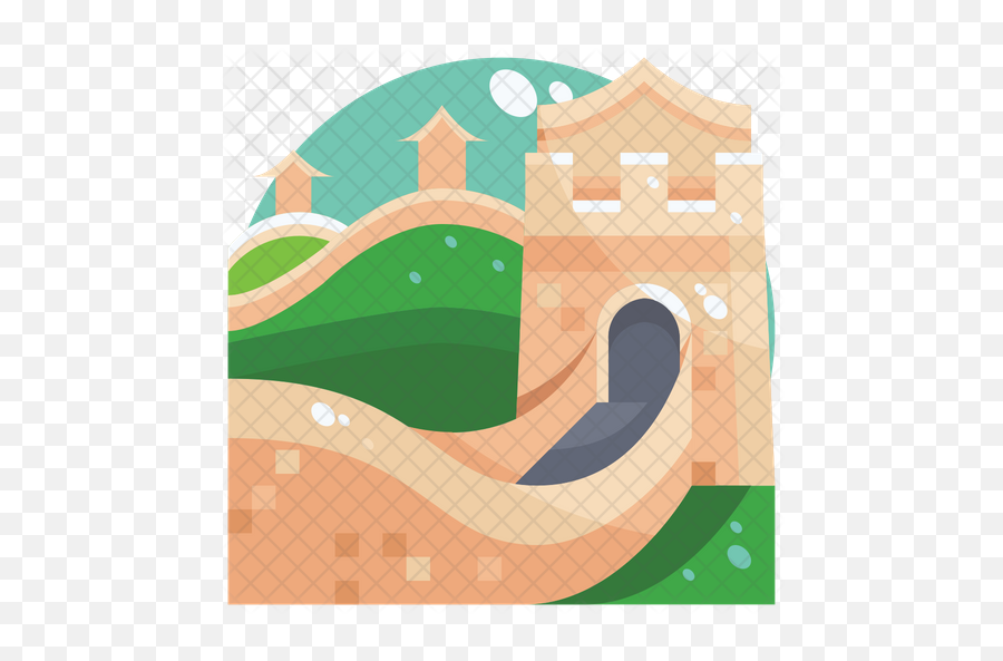 Great Wall Of China Icon Flat Style - Illustration Png,Great Wall Of China Png