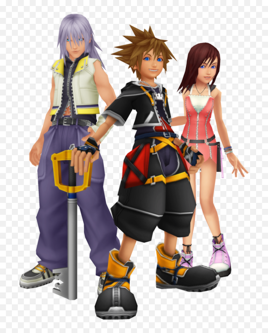 Sora Kairi And Riku The Keyblade Trio - Riku Kingdom Hearts 2 Png,Riku Png