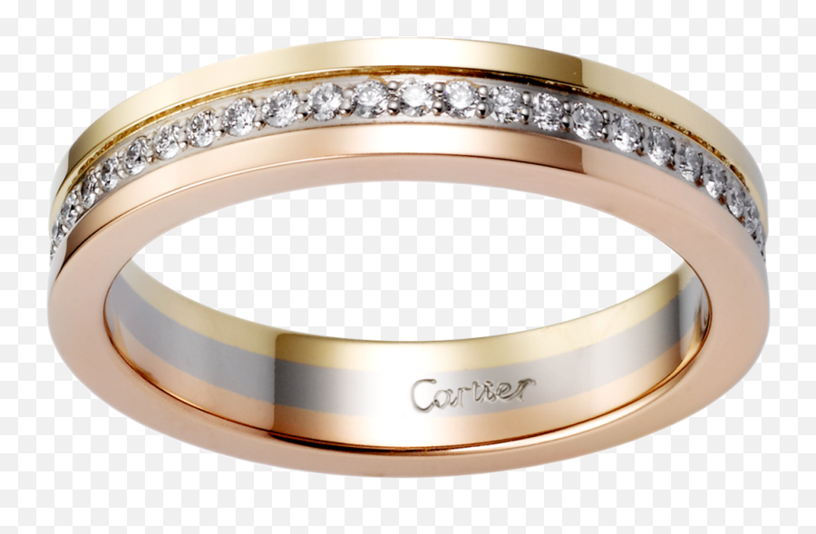 Download Hd Wedding Ring Clipart Png - Cartier Wedding Ring Trinity Wedding Band,Wedding Ring Clipart Png