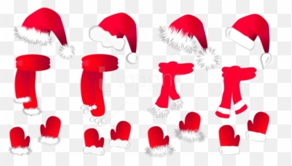 Download Free Png Transparent Christmas Santa Hat And Scarfs - Claus