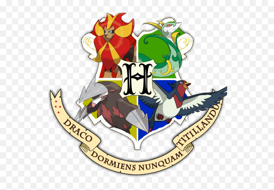 Download Artscraftsmade - Pokemon Hogwarts Logo Full Size Hogwarts Coat Of Arms Png,Hogwarts Logo Png
