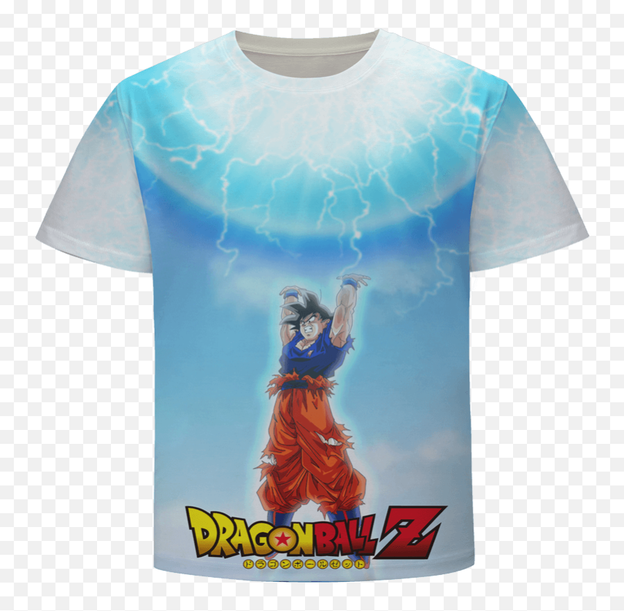 Dragon Ball Z Cool Goku Spirit Bomb Energy Art T - Shirt Saiyan Stuff Goku Spirit Bomb Tshirt Png,Dbz Aura Png