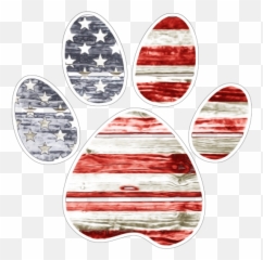 Download Hd Dog Paw Print American Flag Patriotic - Clipart png
