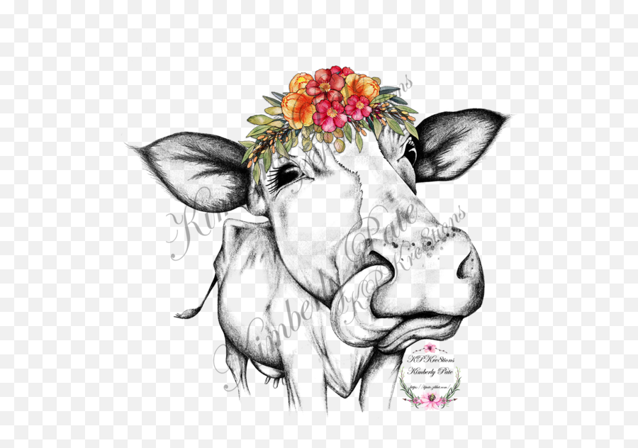 Heifer With Colorful Flowers Crown - Not My Pasture Not My Bs Svg Png,Transparent Black Flower Crown