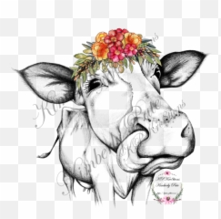 Heifer With Colorful Flowers Crown - Not My Pasture Not My Bs Svg Png,Transparent Black Flower Crown