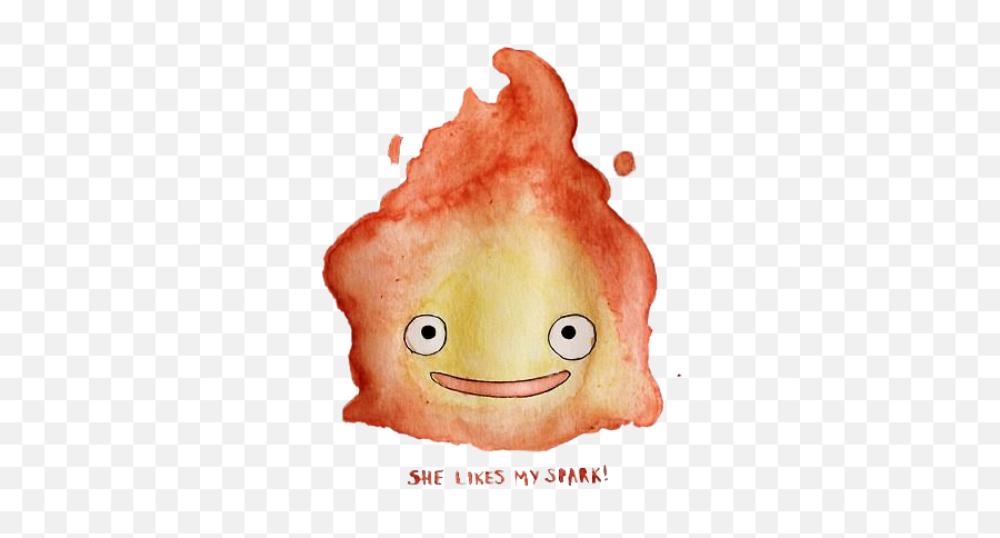 Tumblr Watercolor Png - Howlu0027s Moving Castle Watercolor Moving Castle Calcifer Png,Transparent Background Tumblr Theme