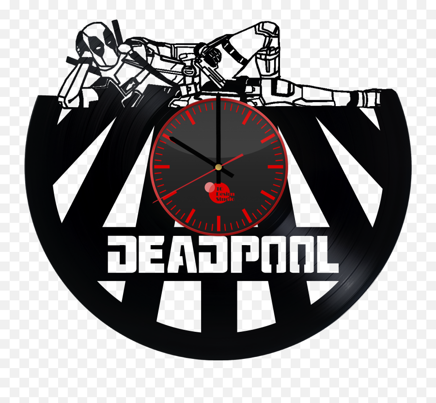 Deadpool Handmade Vinyl Record Wall Clock Fan Gift - Deadpool Dxf Files Png,Deadpool 2 Logo