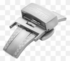 Sandblasted Titanium Folding Clasp For Leather Straps Fortis Watches Ag - Watch Strap Png,Buckle Icon