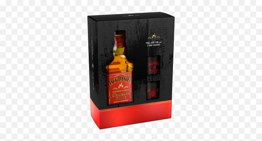 Jack Danielu0027s Tennessee Fire Nv 750 Ml Gift Set With 2 Shot Glasses - Jack Daniels Fire Price Png,Jack Daniels Png
