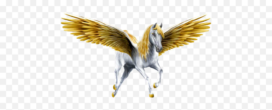 Unicorn With Gold Wings Png Image - Pegasus Png,Gold Wings Png