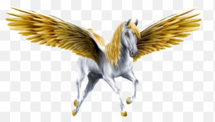 Unicorn With Gold Wings Png Image - Pegasus Png,Gold Wings Png