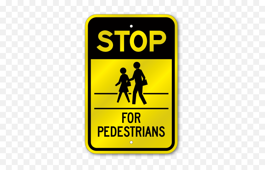 12 X 36 Pedestrian Crosswalk Stop Signs Outdoor Reflective - Language Png,Cross Walk Icon