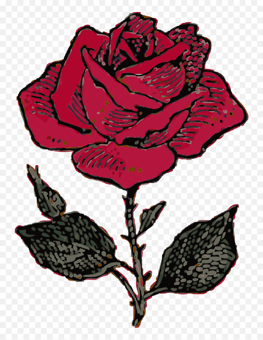Red Outline Flower Cartoon Love Rose Rosa Free - Rose Cases For Iphone 6 Png,Flower Cartoon Png