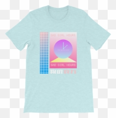 Sad Girl Hours Retro Vaporwave T - Shirt Circle Png,Sad Girl Png