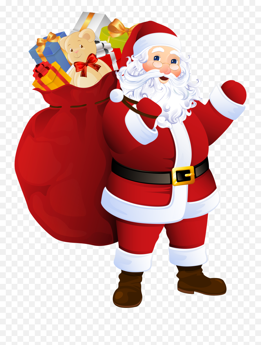 Santa Clipart Transparent Background - Transparent Background Santa Claus Png,Santa Hat Clipart Transparent