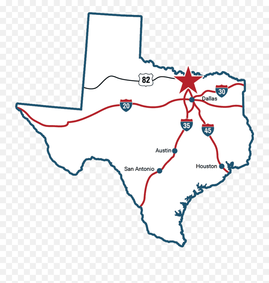 Texas Map Roads Leading To Gainesville - Location Dallas Tx Map Png,Texas Map Png
