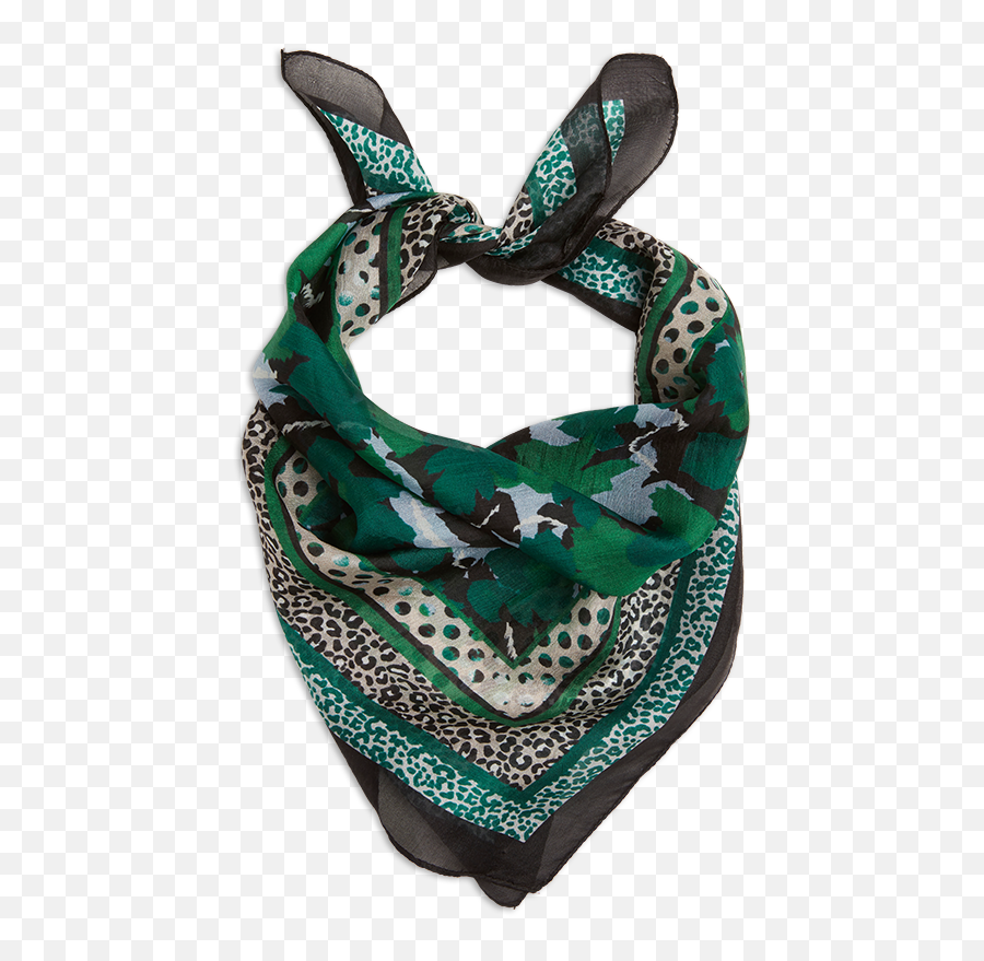 Download Patterned Silk Scarf Green - Scarf Png,Scarf Png