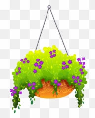Flower Clipart Freeuse Stock Png Files - Hanging Flower Pot Clipart,Hanging Plants Png