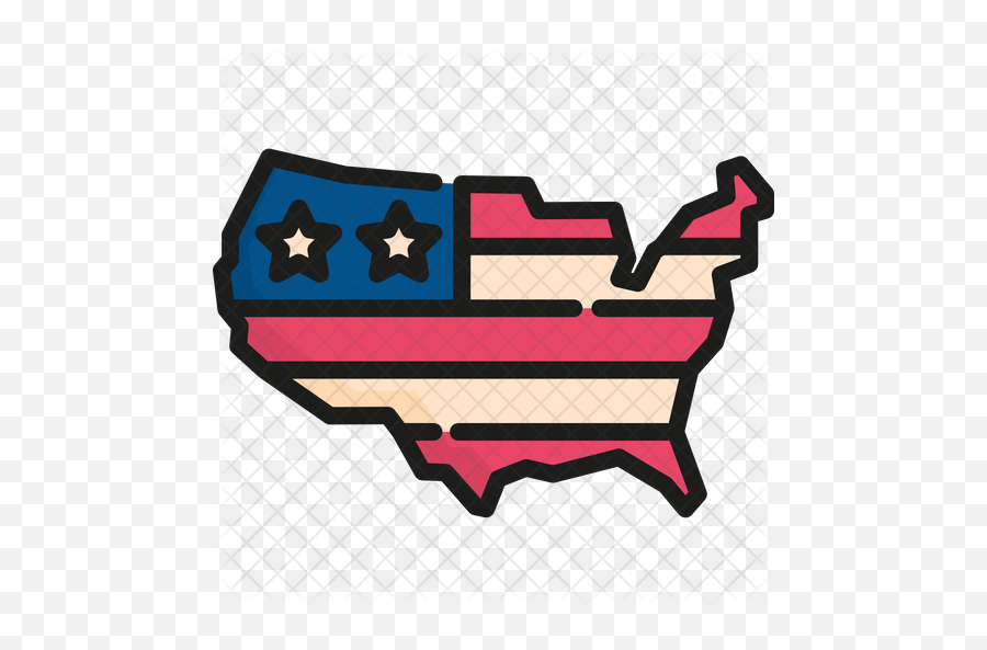 Usa Map Icon Of Colored Outline Style - Clip Art Png,Usa Map Png