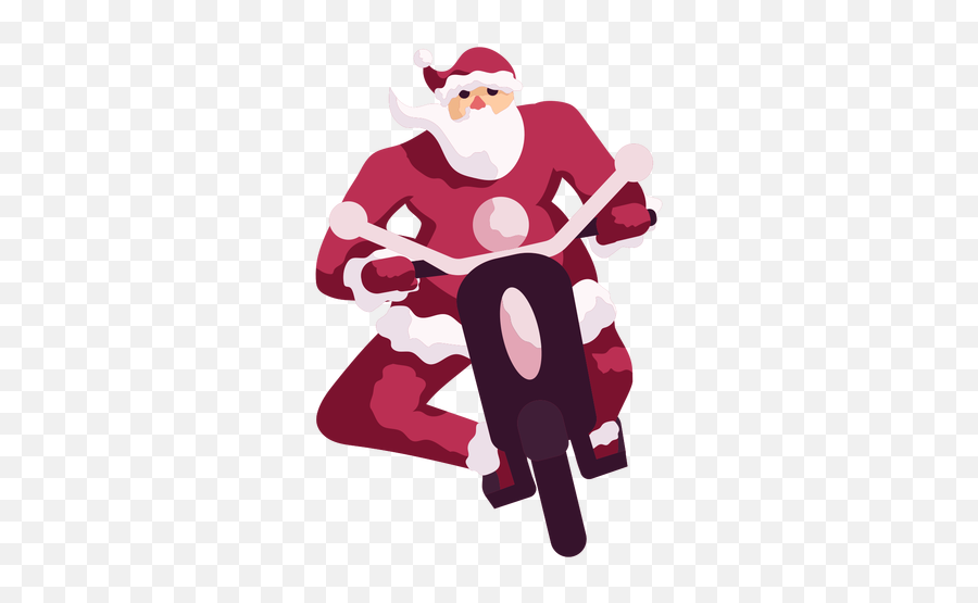 Santa Claus Motorcycle Motorbike Flat - Transparent Png Santa Claus,Santa Claus Transparent