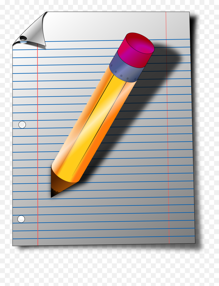 Lined Paper And Yellow Pencil Clipart Free Download - Notepad And Pen Transparent Png,Lined Paper Png
