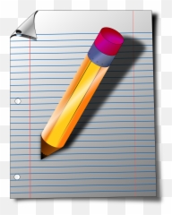 Lined Paper And Yellow Pencil Clipart Free Download - Notepad And Transparent png