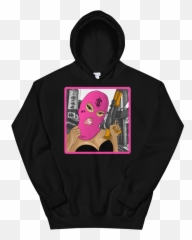 Ski Mask Babe Hoodie - Girl With Pink Ski Mask Cartoon Png,Ski Mask Transparent