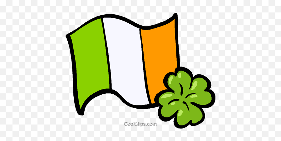 Ireland Flag Royalty Free Vector Clip Art Illustration - Irish Flag Shamrock Cartoon Png,Ireland Flag Png