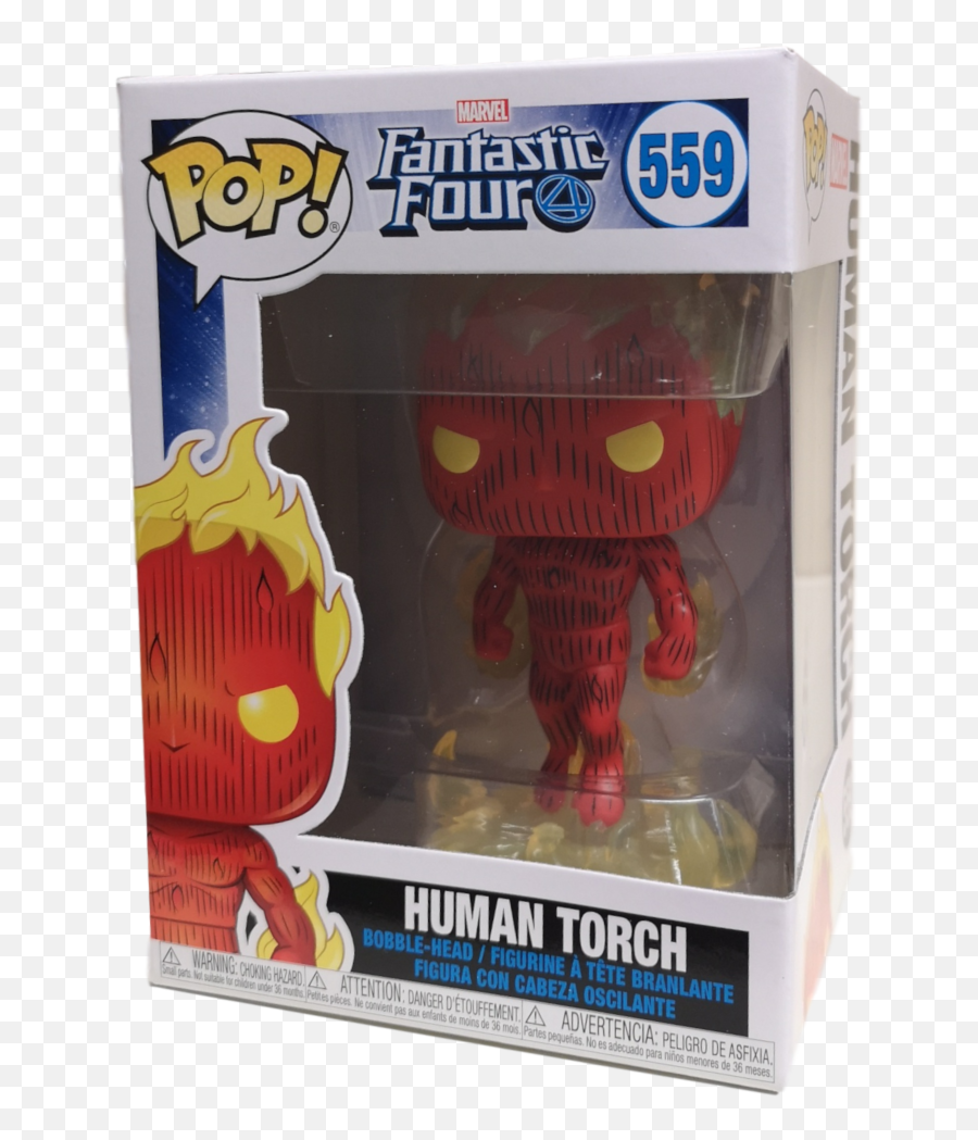 Pop Fantastic Four 559 Human Torch Bobble Head Vinyl Figure - Pop Vinyl Png,Human Torch Png