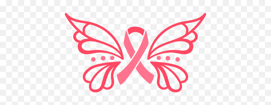 Ornamented Butterfly Breast Cancer Ribbon - Transparent Png Breast Cancer Ribbon Butterfly,Cancer Ribbon Logo