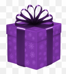 Purple Christmas Gift Box Card Stock - Present Clipart png