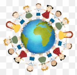 Kids Holding Hands Around The World Clipart - Full Size Children Holding Hands Around The World Clipart Png,Around The World Png