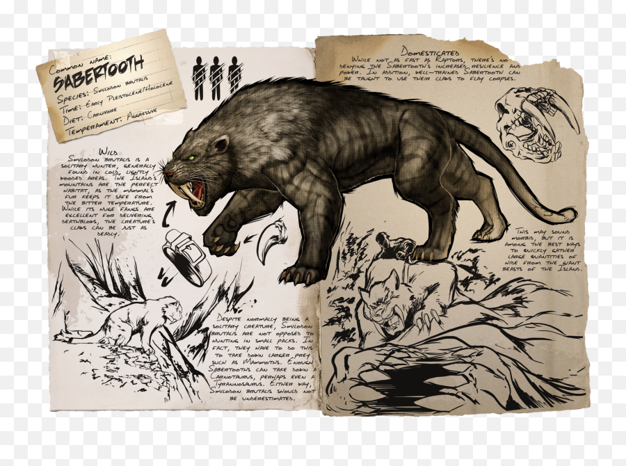 Survival Evolved Wiki - Ark Sabertooth Dossier Png,Ark Red No Sound Icon