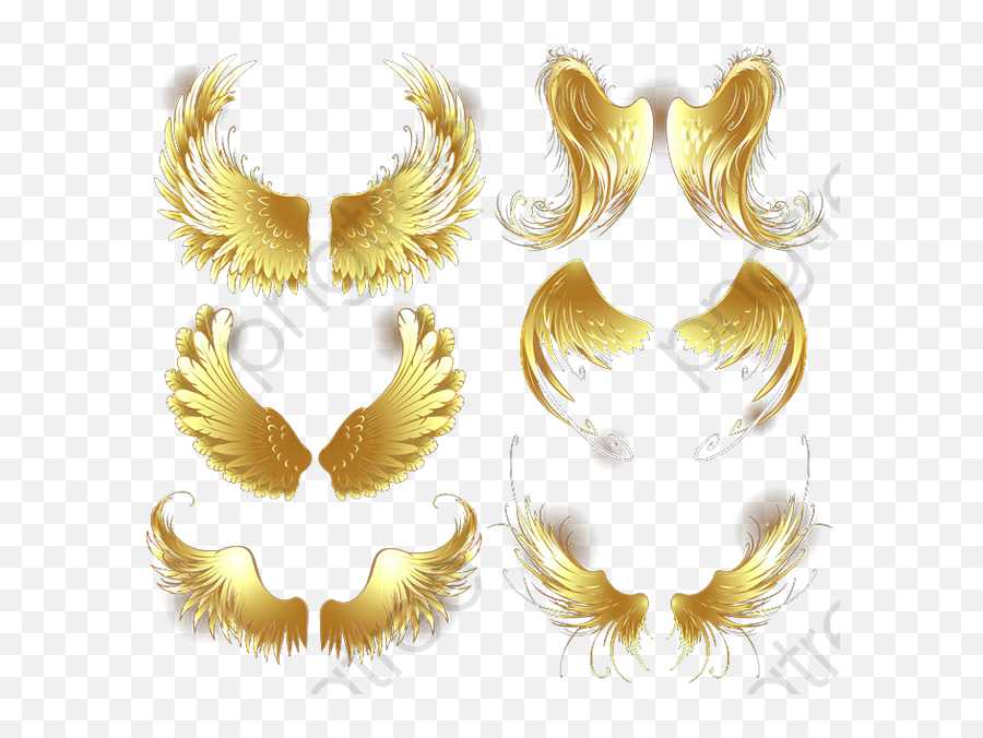 Wings Png Gold - Transparent Background Gold Wing,Gold Wings Png