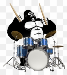 Drawartist Shop Redbubble Drums Drawing Gorilla - Musical Instruments Png