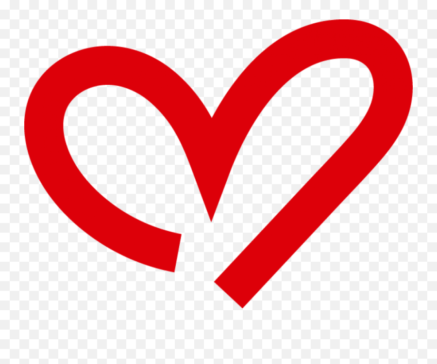 Curved Red Heart Outline Png Image For - Heart,Transparent Heart Outline