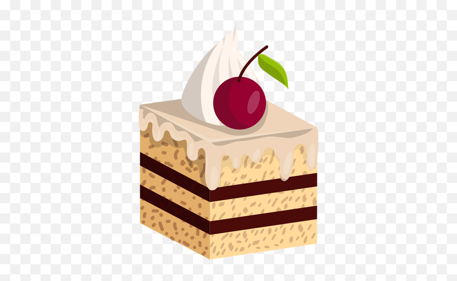 Vanilla Cake Slice With Cherry - Cake Slice Clipart Png,Vanilla Png