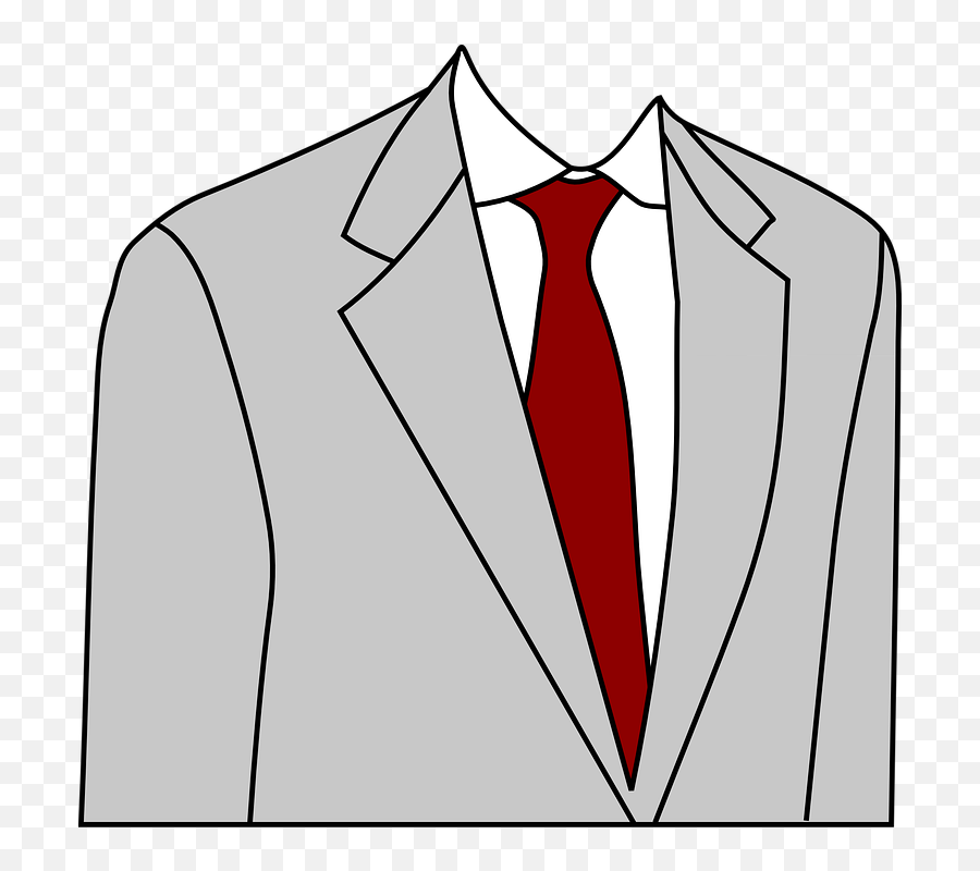 Suit Grey Clothing - Free Vector Graphic On Pixabay Cartoon Suit And Tie Png,Neck Tie Png