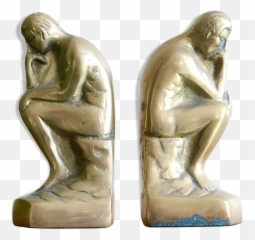 Rodin Brass Bookends 60 Years - Bronze Sculpture Png,The Thinker Png